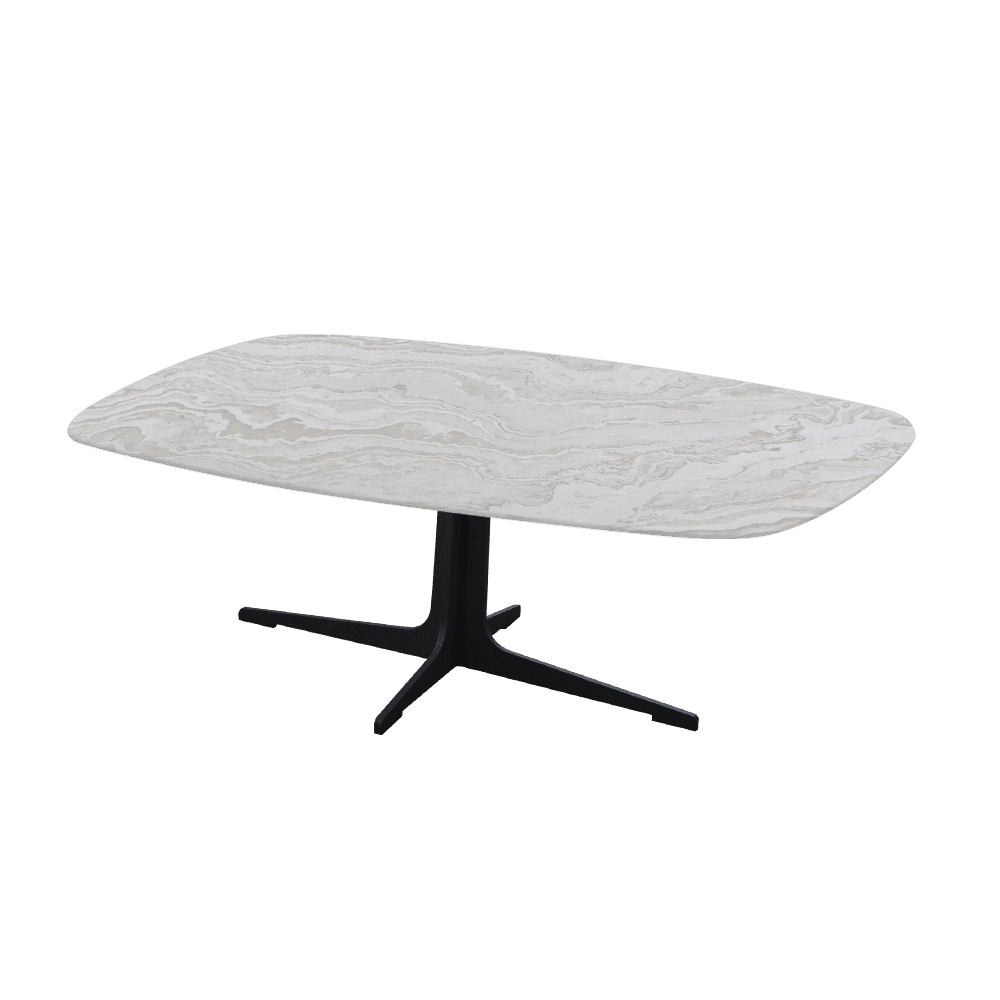TARINA – Mix & Match Marble Coffee Table with Black Metal Leg (1200mm x 700mm)