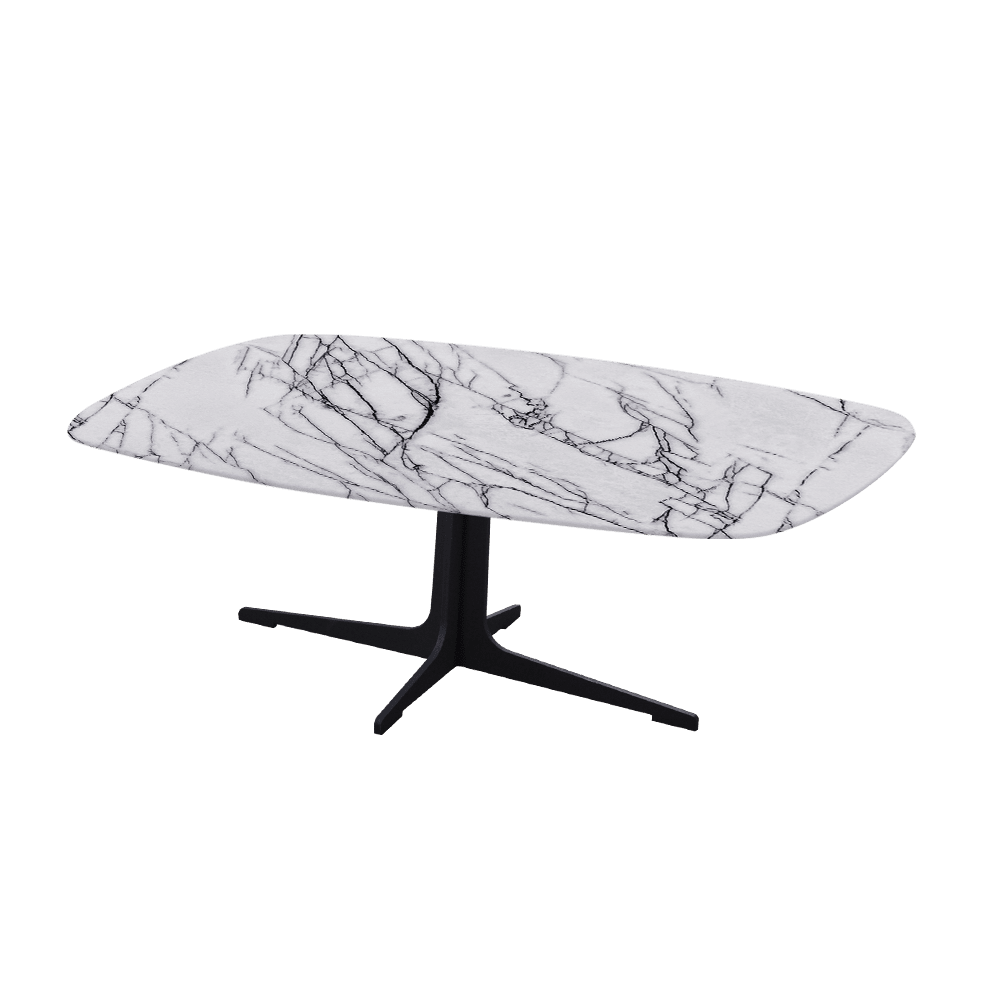 TARINA – Mix & Match Marble Coffee Table with Black Metal Leg (1200mm x 700mm)