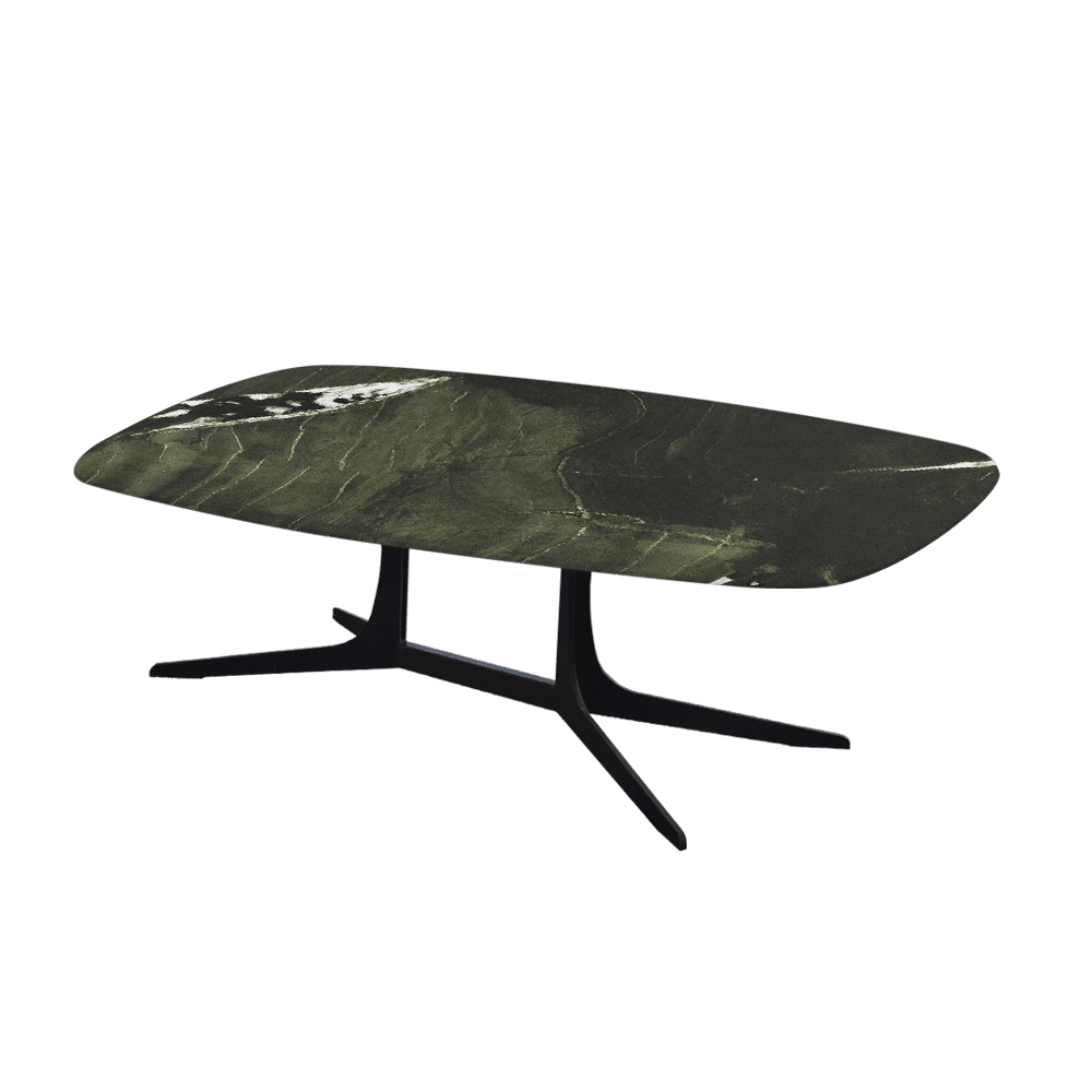 HANNA – Mix & Match Marble Coffee Table with Black Metal Leg (1200mm x 700mm)