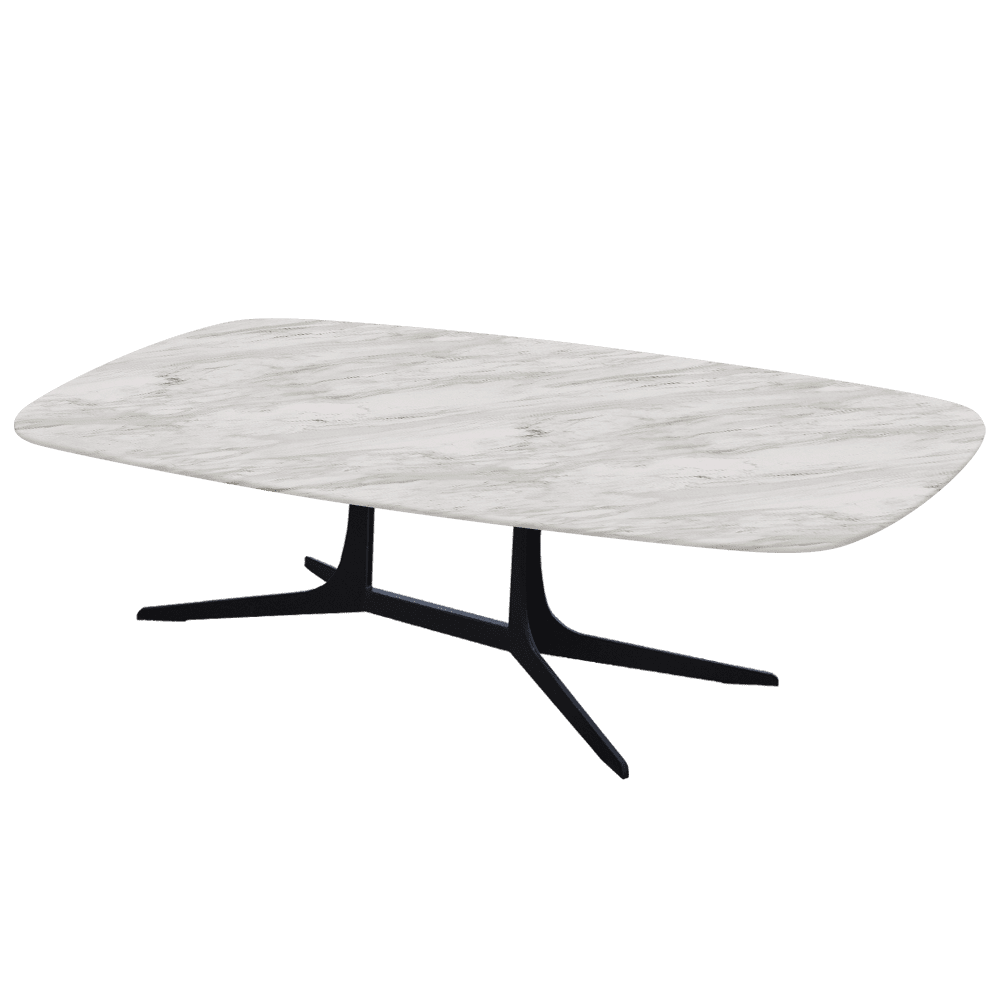 HANNA – Mix & Match Marble Coffee Table with Black Metal Leg (1400mm x 800mm)