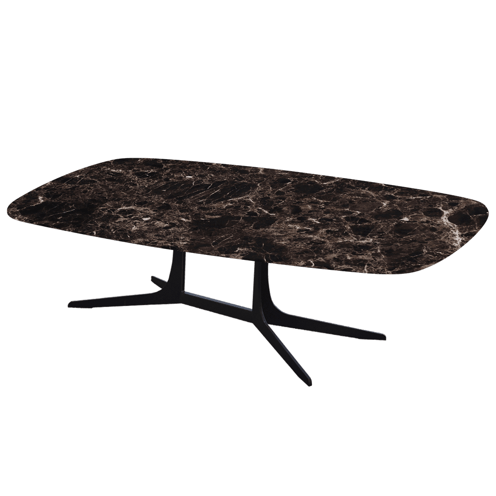 HANNA – Mix & Match Marble Coffee Table with Black Metal Leg (1400mm x 800mm)