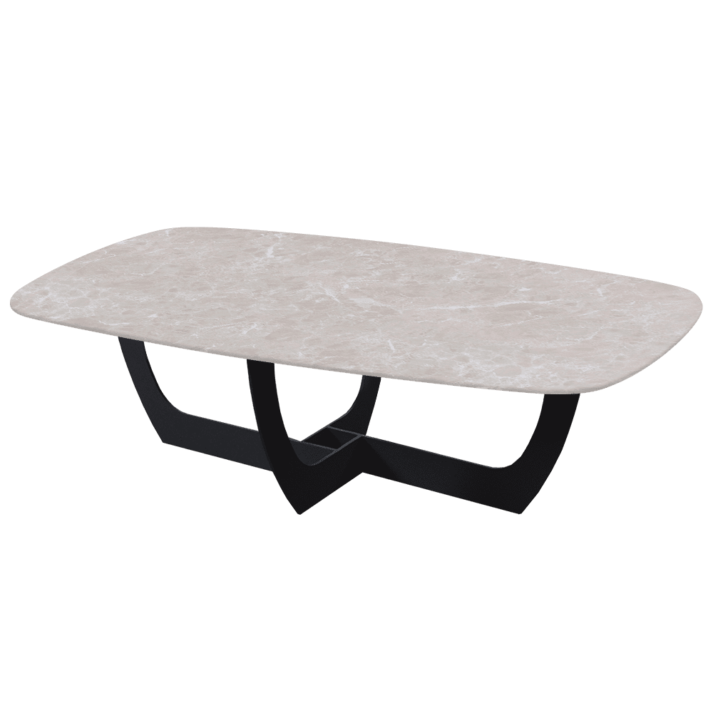 VIENNA – Mix & Match Marble Coffee Table with Black Metal Leg (1400mmx800mm)