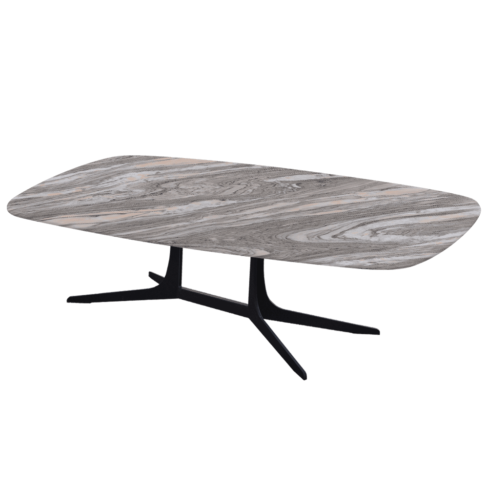 HANNA – Mix & Match Marble Coffee Table with Black Metal Leg (1400mm x 800mm)