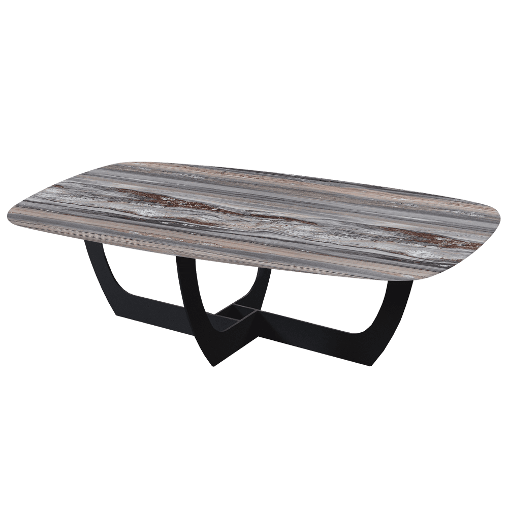 VIENNA – Mix & Match Marble Coffee Table with Black Metal Leg (1400mmx800mm)
