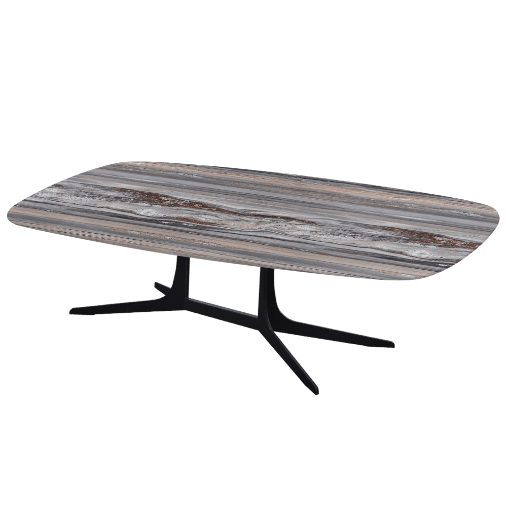 HANNA – Mix & Match Marble Coffee Table with Black Metal Leg (1400mm x 800mm)