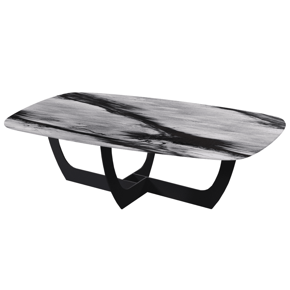 VIENNA – Mix & Match Marble Coffee Table with Black Metal Leg (1.4mx0.8m)