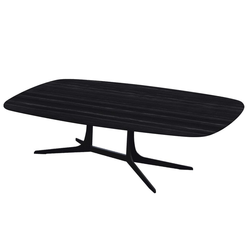 HANNA – Mix & Match Marble Coffee Table with Black Metal Leg (1400mm x 800mm)