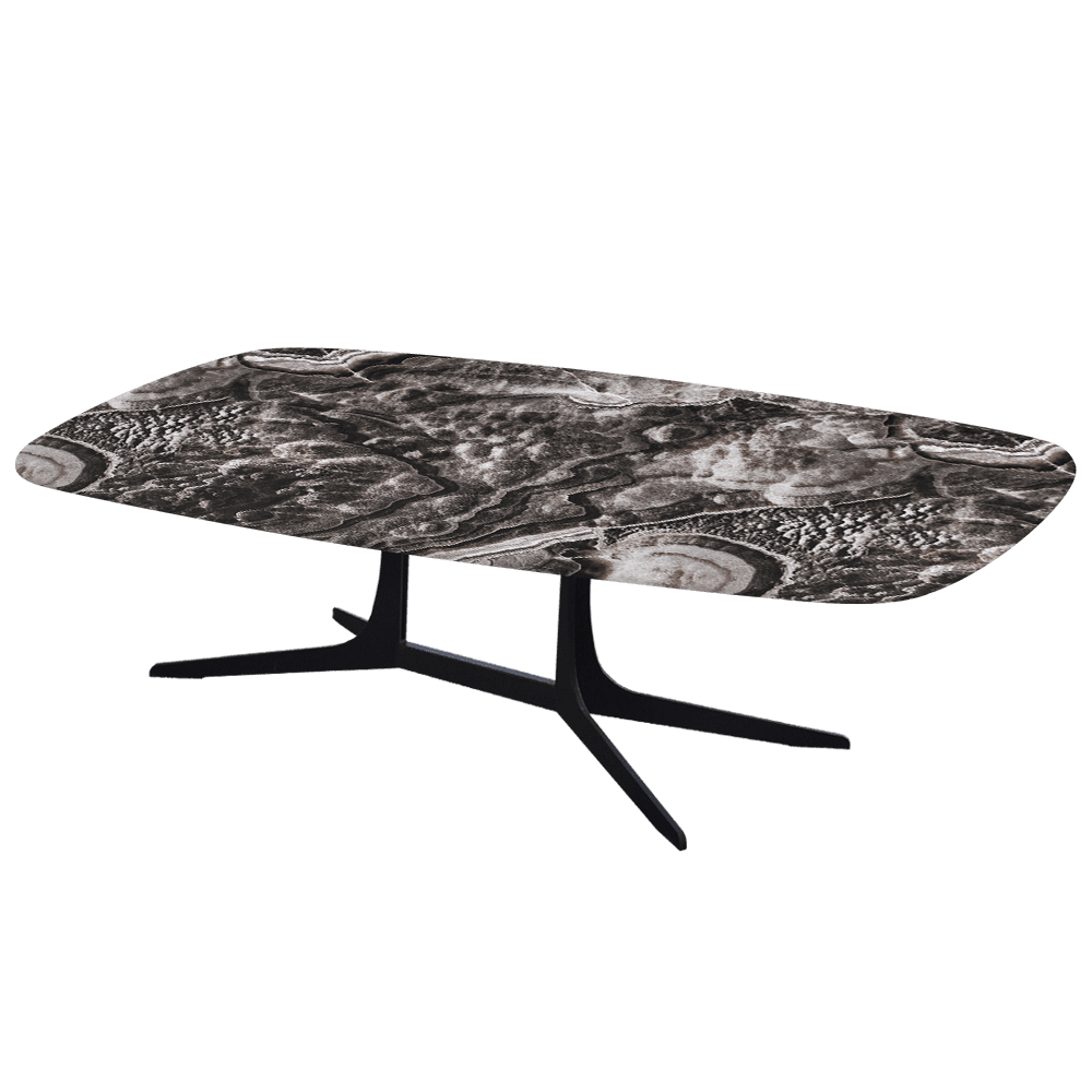 HANNA – Mix & Match Marble Coffee Table with Black Metal Leg (1400mm x 800mm)