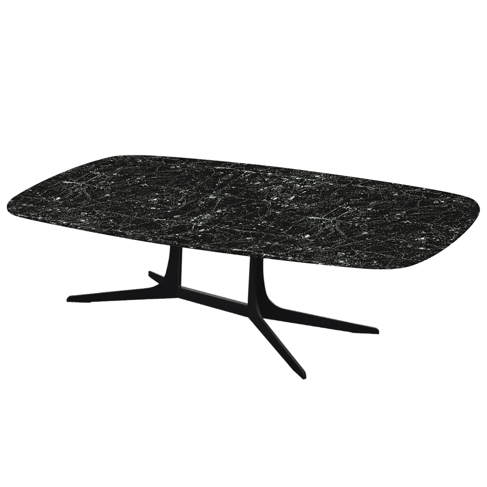 HANNA – Mix & Match Marble Coffee Table with Black Metal Leg (1400mm x 800mm)