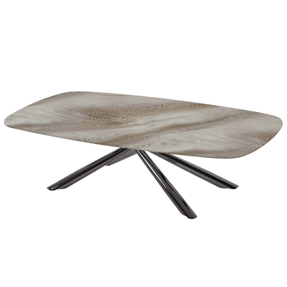 XYLIA – Mix & Match Marble Coffee Table with Black Glossy Metal Leg (1400mm x 800mm)