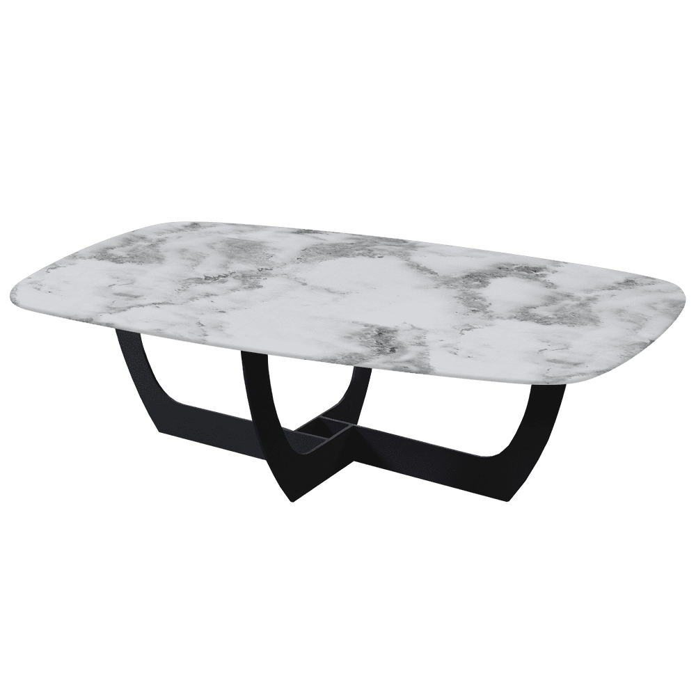 VIENNA – Mix & Match Marble Coffee Table with Black Metal Leg (1400mmx800mm)