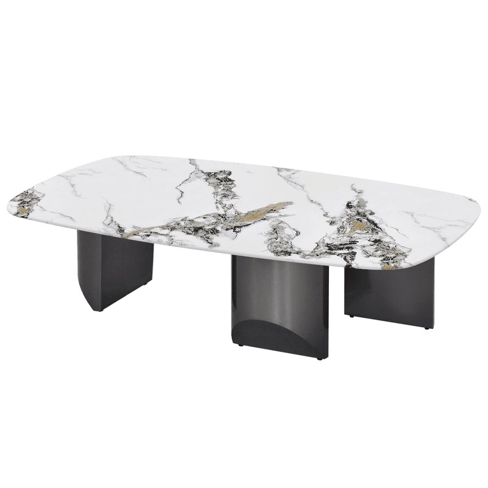 NOA – Mix & Match Marble Coffee Table with Stainless Steel Leg (1.4mx0.8m)