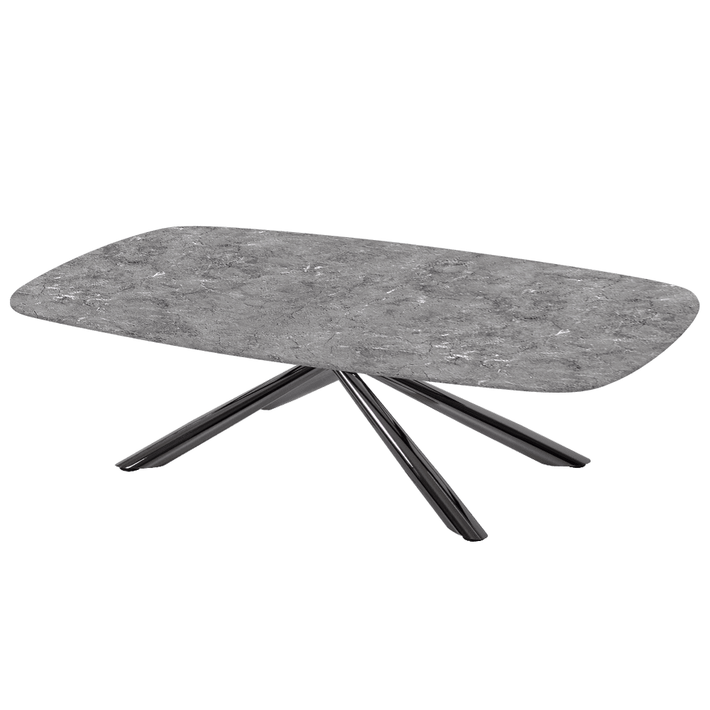 XYLIA – Mix & Match Marble Coffee Table with Black Glossy Metal Leg (1400mm x 800mm)