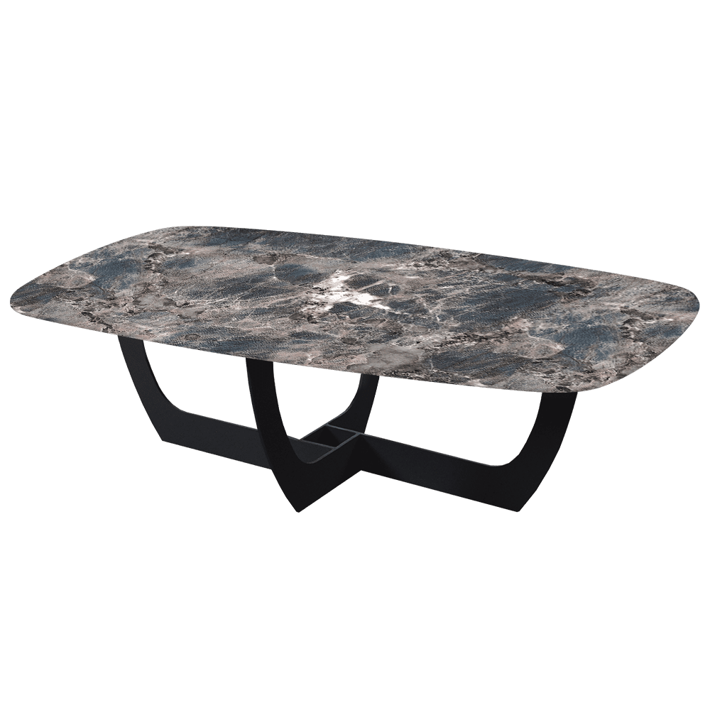 VIENNA – Mix & Match Marble Coffee Table with Black Metal Leg (1400mmx800mm)