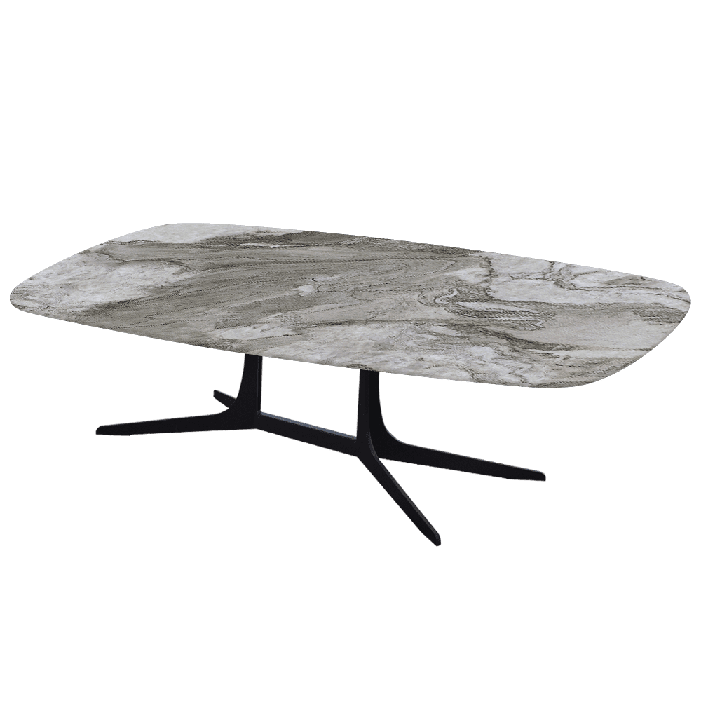 HANNA – Mix & Match Marble Coffee Table with Black Metal Leg (1400mm x 800mm)