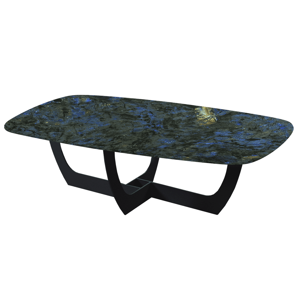 VIENNA – Mix & Match Marble Coffee Table with Black Metal Leg (1400mmx800mm)