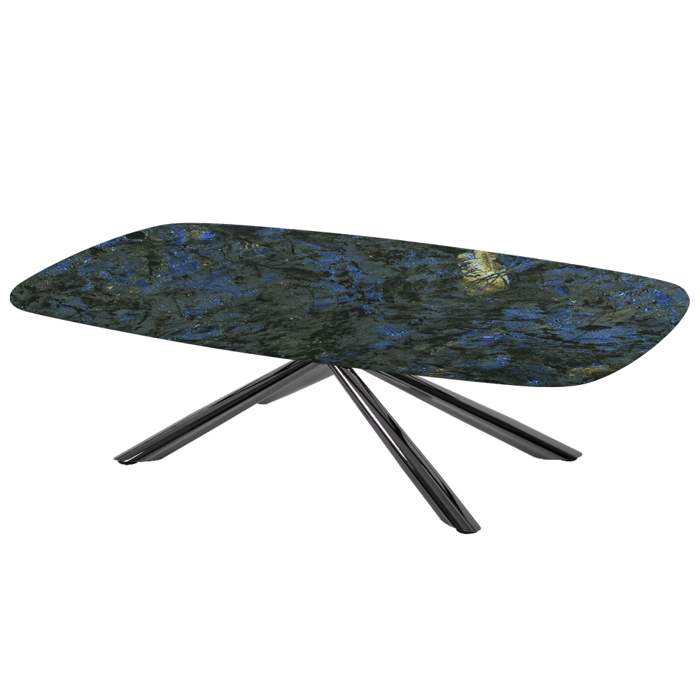 XYLIA – Mix & Match Marble Coffee Table with Black Glossy Metal Leg (1400mm x 800mm)