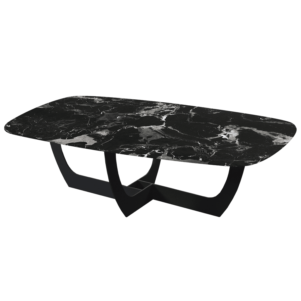 VIENNA – Mix & Match Marble Coffee Table with Black Metal Leg (1400mmx800mm)