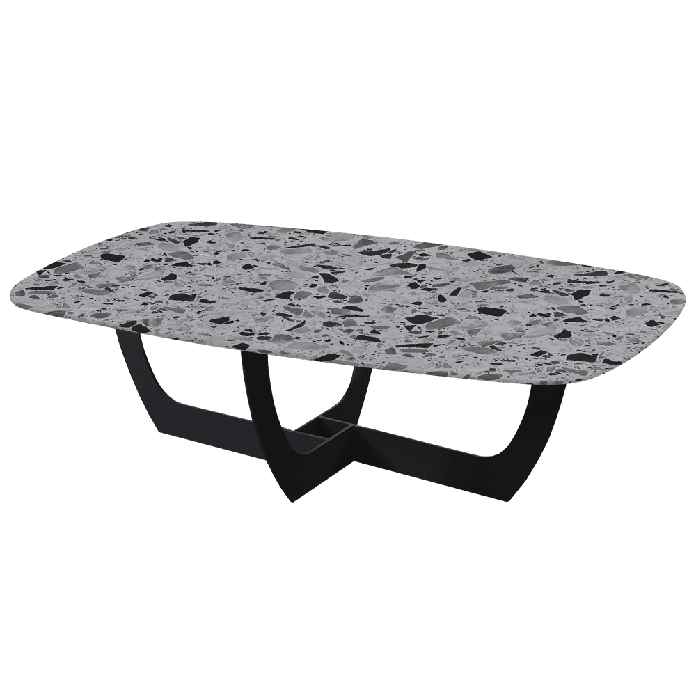 VIENNA – Mix & Match Marble Coffee Table with Black Metal Leg (1400mmx800mm)