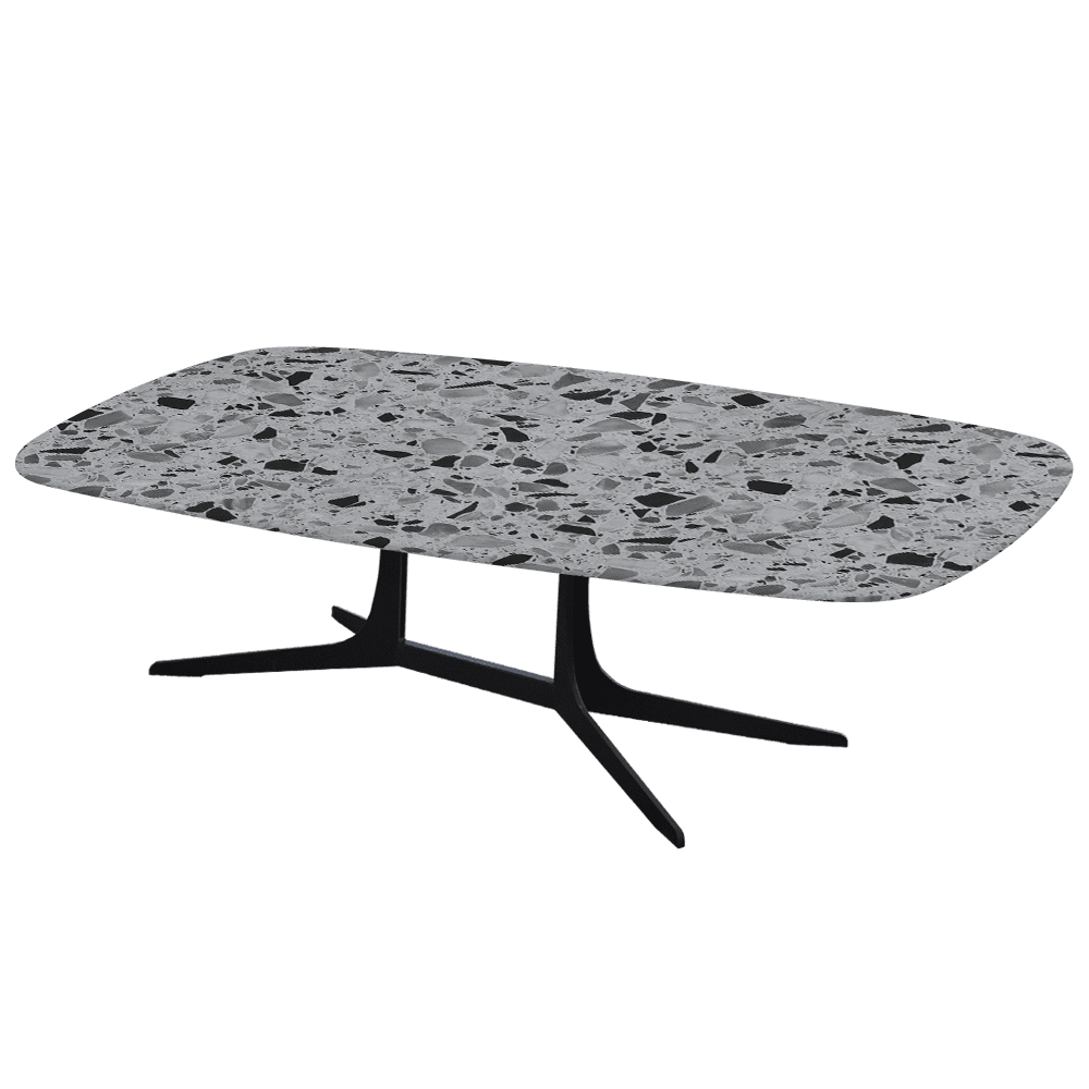 HANNA – Mix & Match Marble Coffee Table with Black Metal Leg (1400mm x 800mm)