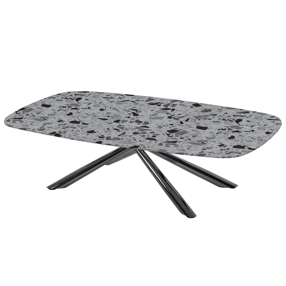 XYLIA – Mix & Match Marble Coffee Table with Black Glossy Metal Leg (1400mm x 800mm)