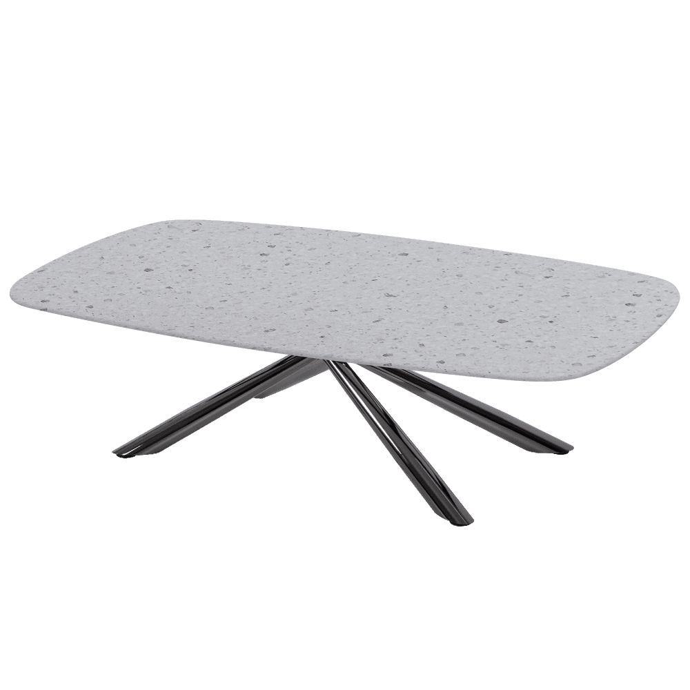 XYLIA – Mix & Match Marble Coffee Table with Black Glossy Metal Leg (1400mm x 800mm)
