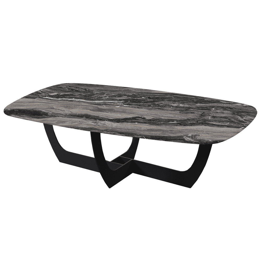 VIENNA – Mix & Match Marble Coffee Table with Black Metal Leg (1400mmx800mm)