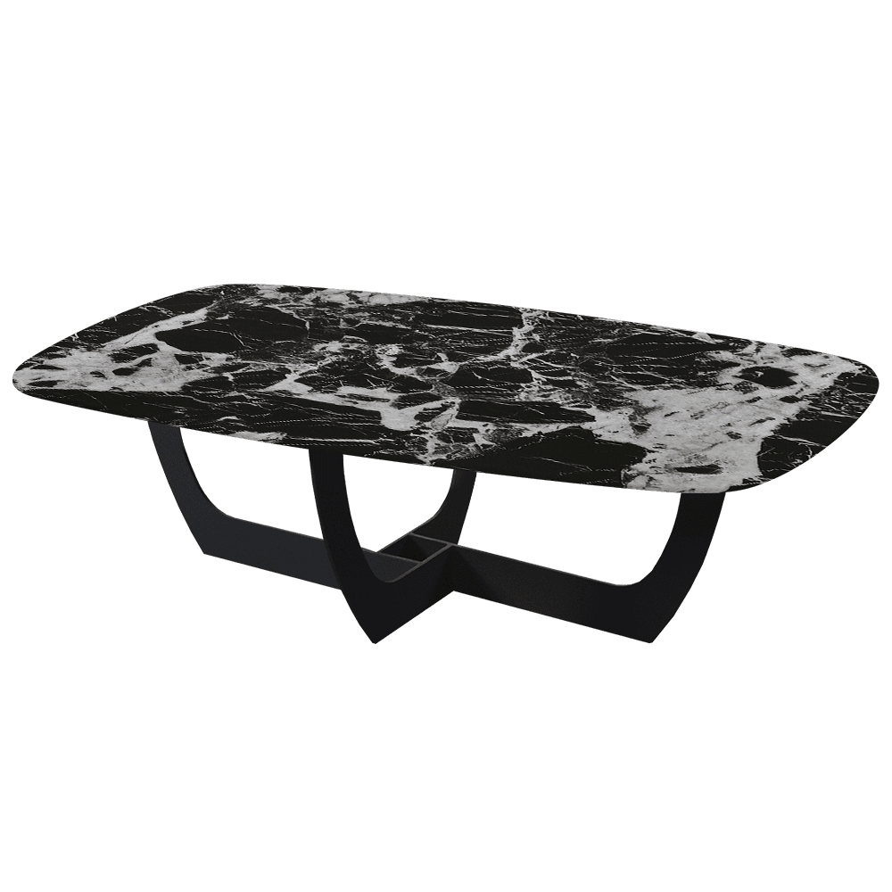 VIENNA – Mix & Match Marble Coffee Table with Black Metal Leg (1400mmx800mm)