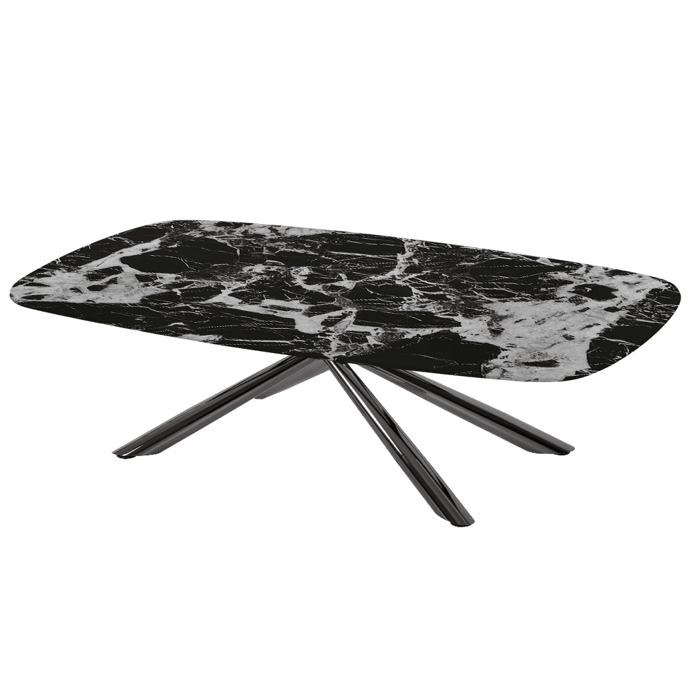 XYLIA – Mix & Match Marble Coffee Table with Black Glossy Metal Leg (1400mm x 800mm)