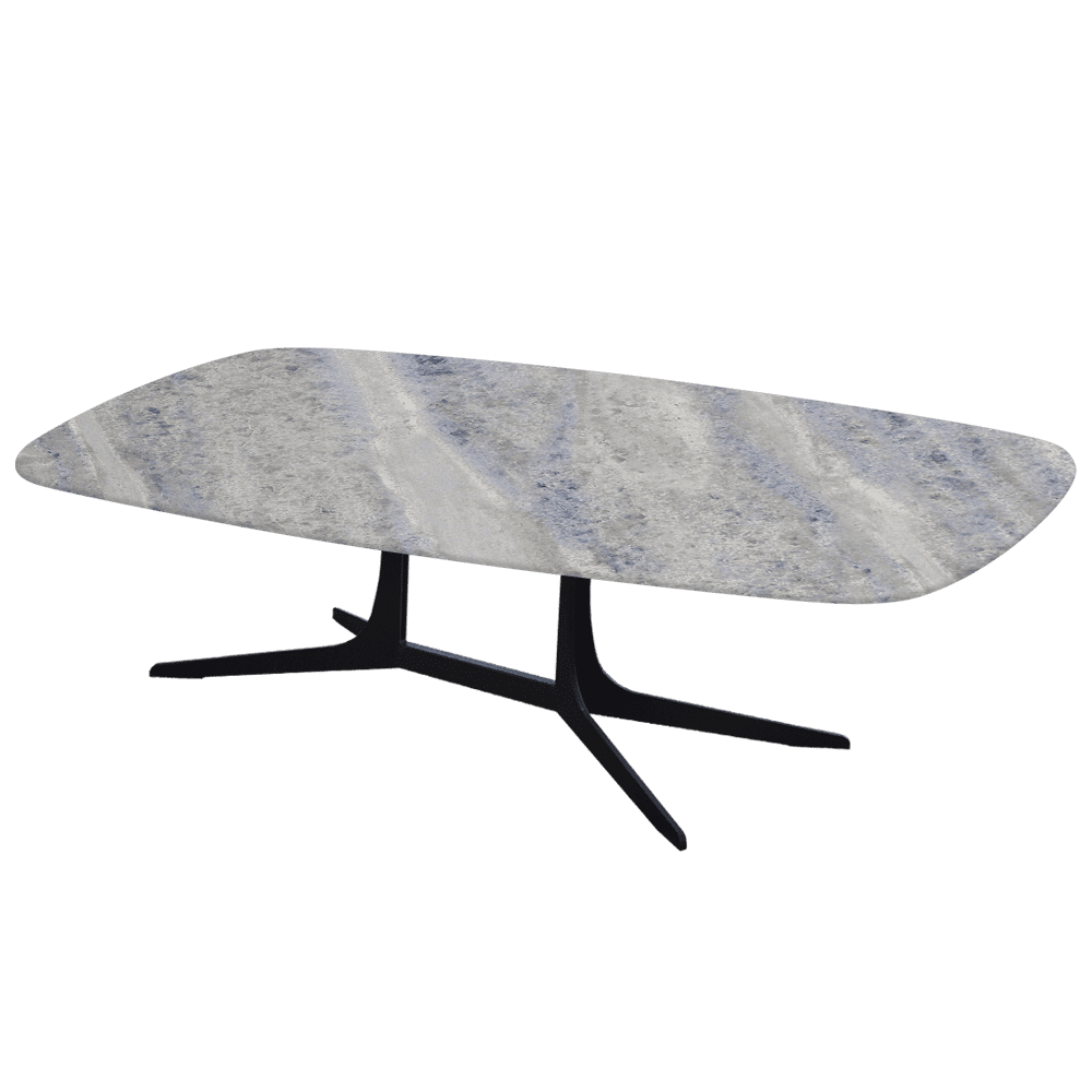 HANNA – Mix & Match Marble Coffee Table with Black Metal Leg (1400mm x 800mm)