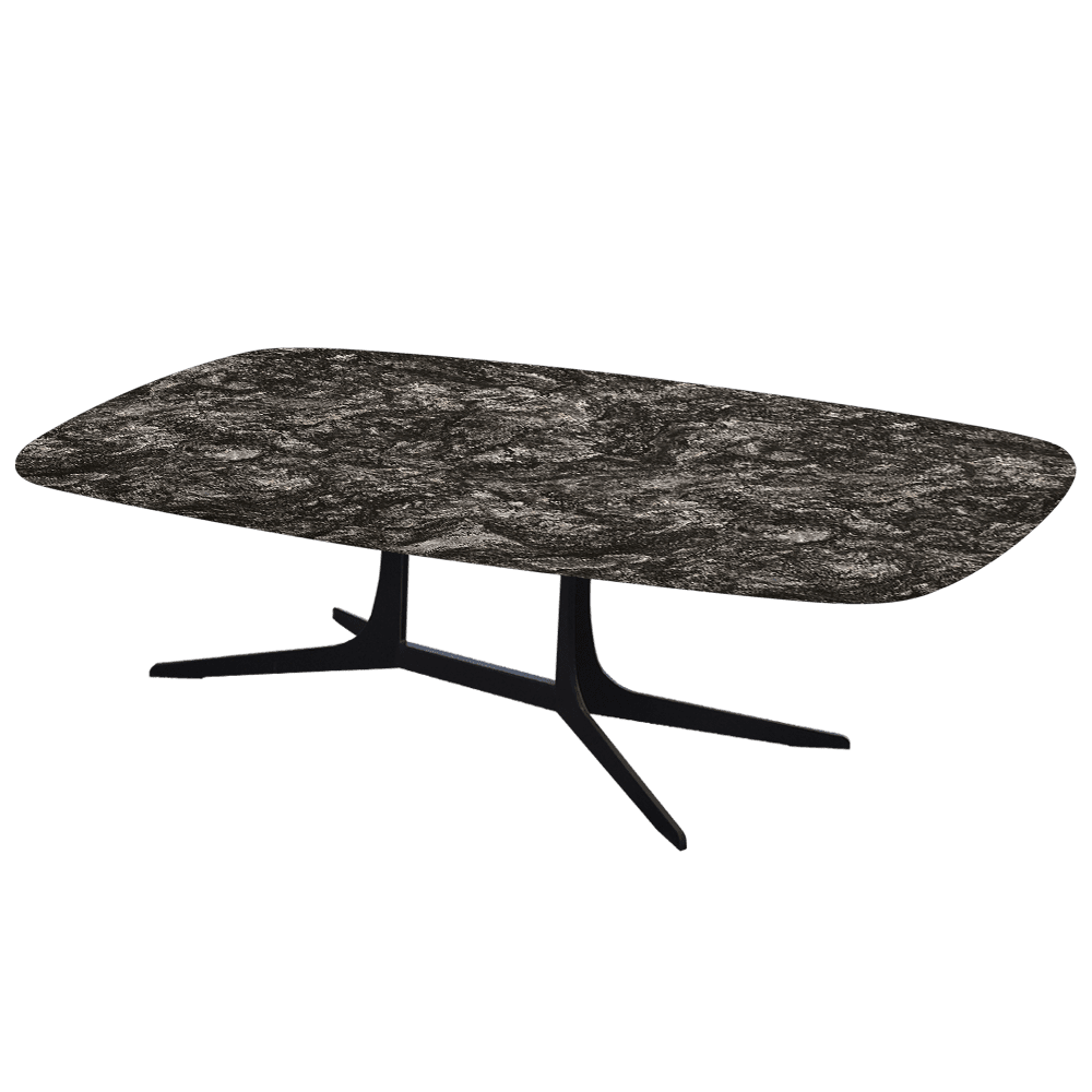 HANNA – Mix & Match Marble Coffee Table with Black Metal Leg (1400mm x 800mm)