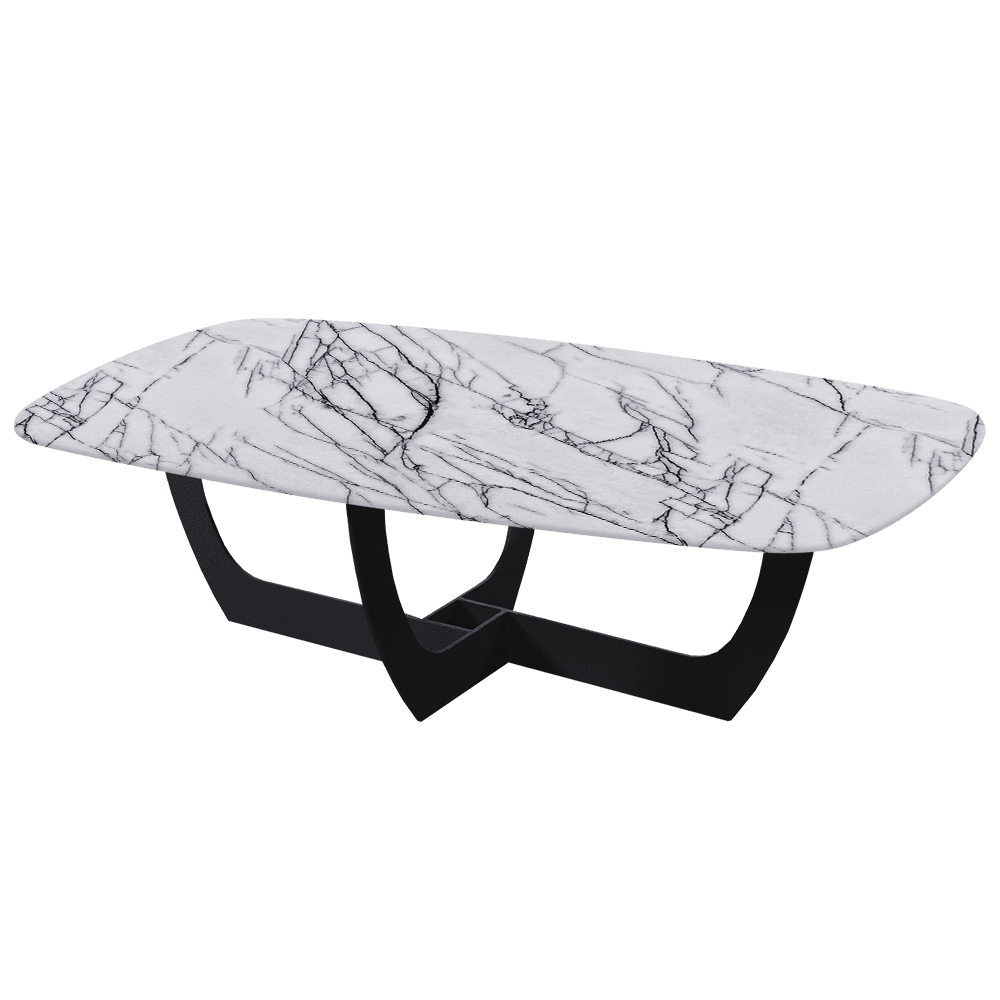 VIENNA – Mix & Match Marble Coffee Table with Black Metal Leg (1400mmx800mm)