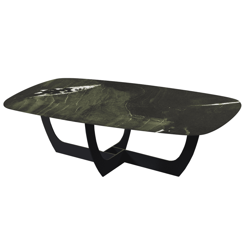 VIENNA – Mix & Match Marble Coffee Table with Black Metal Leg (1400mmx800mm)