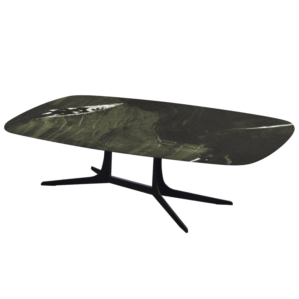 HANNA – Mix & Match Marble Coffee Table with Black Metal Leg (1400mm x 800mm)