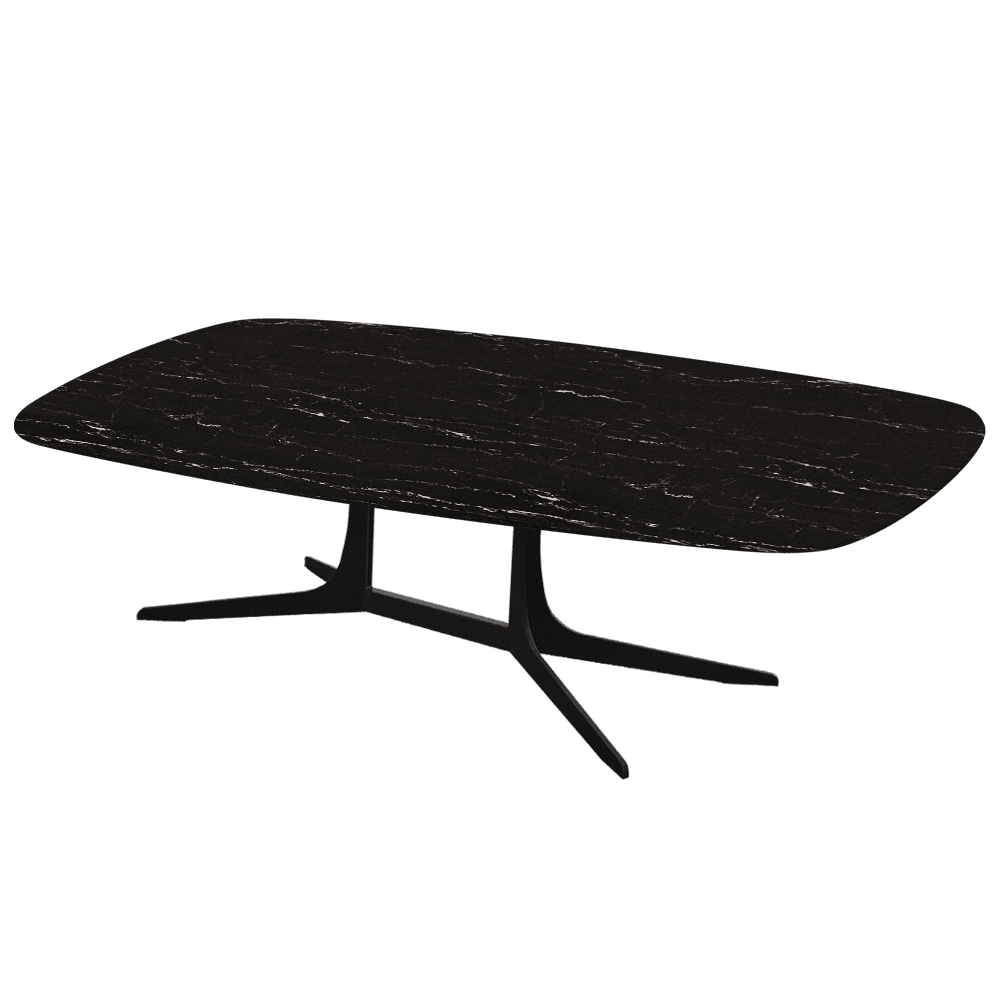 HANNA – Mix & Match Marble Coffee Table with Black Metal Leg (1400mm x 800mm)