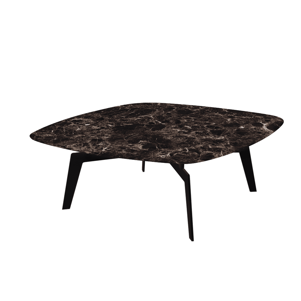 SELENA – Mix & Match Marble Coffee Table with Black Metal Leg