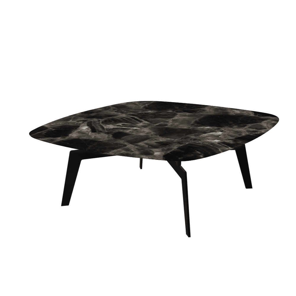SELENA – Mix & Match Marble Coffee Table with Black Metal Leg