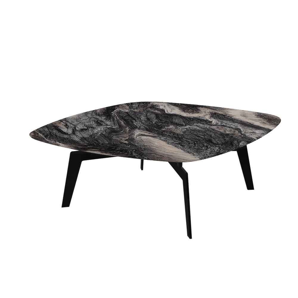 SELENA – Mix & Match Marble Coffee Table with Black Metal Leg
