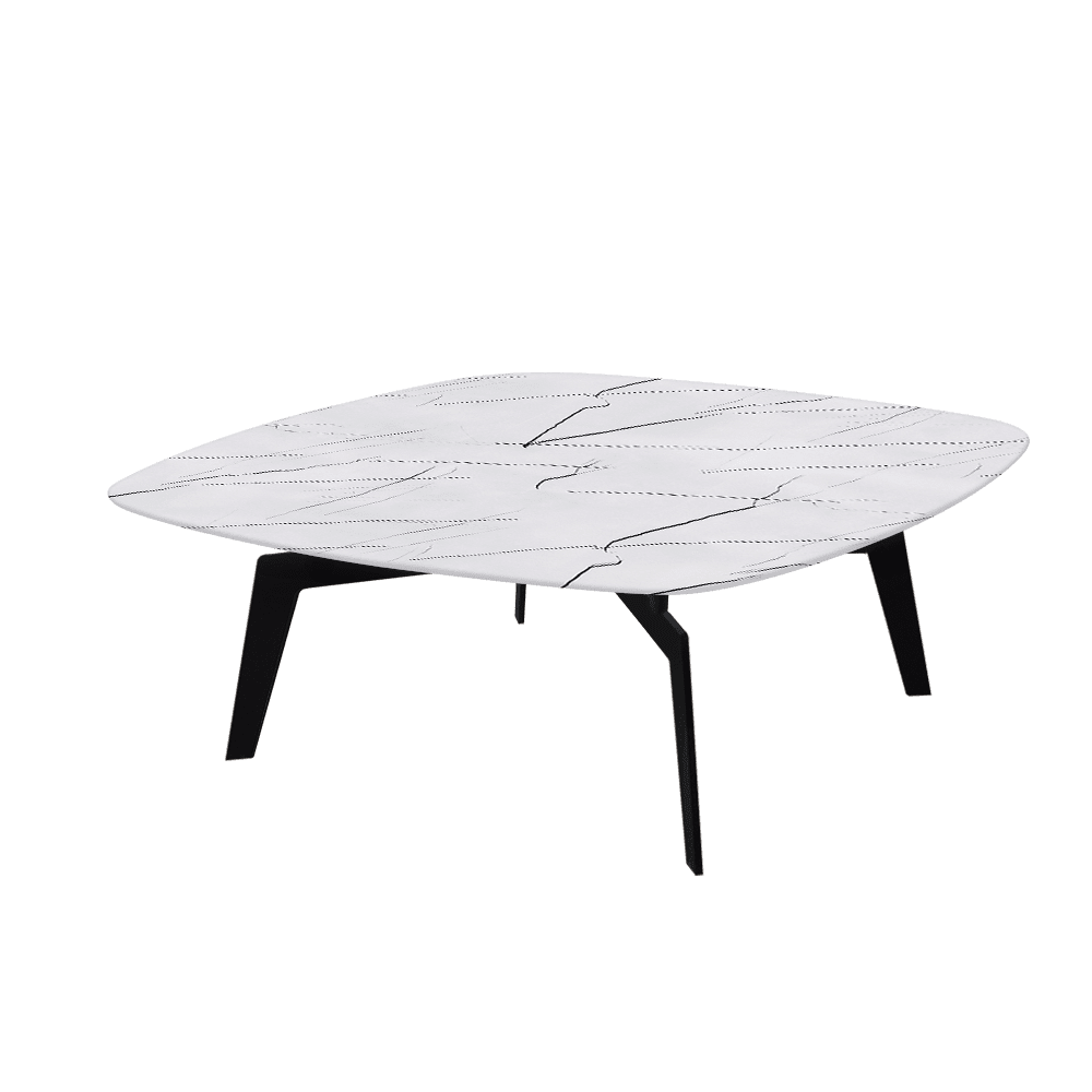 SELENA – Mix & Match Marble Coffee Table with Black Metal Leg