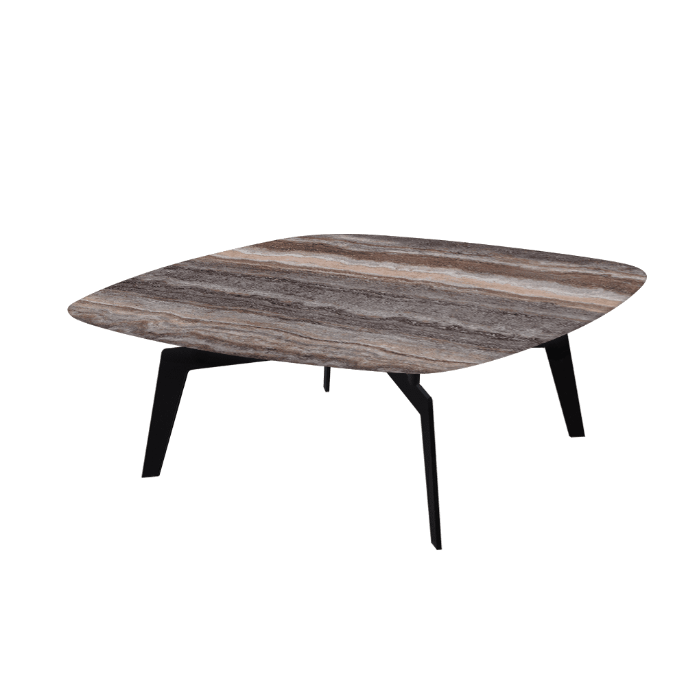 SELENA – Mix & Match Marble Coffee Table with Black Metal Leg