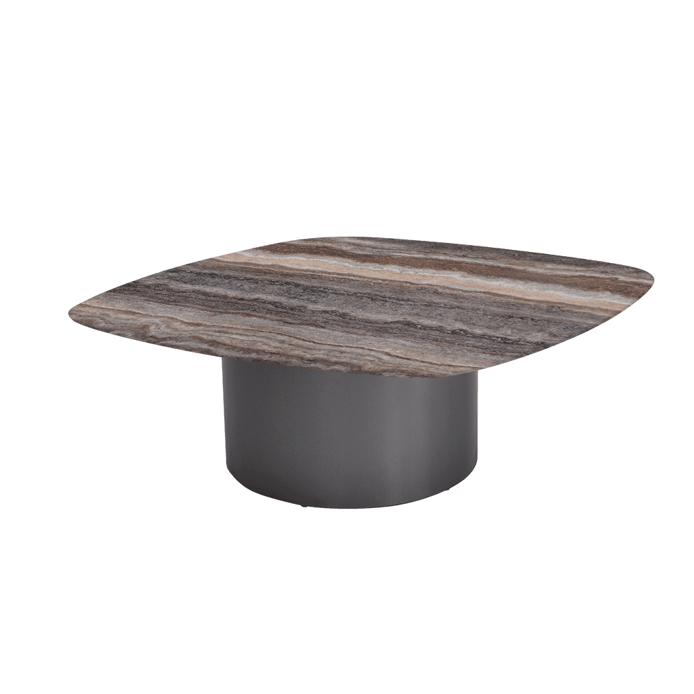 YUNA – Mix & Match Marble Coffee Table with Stainless Steel Leg (1000mm x 1000mm)