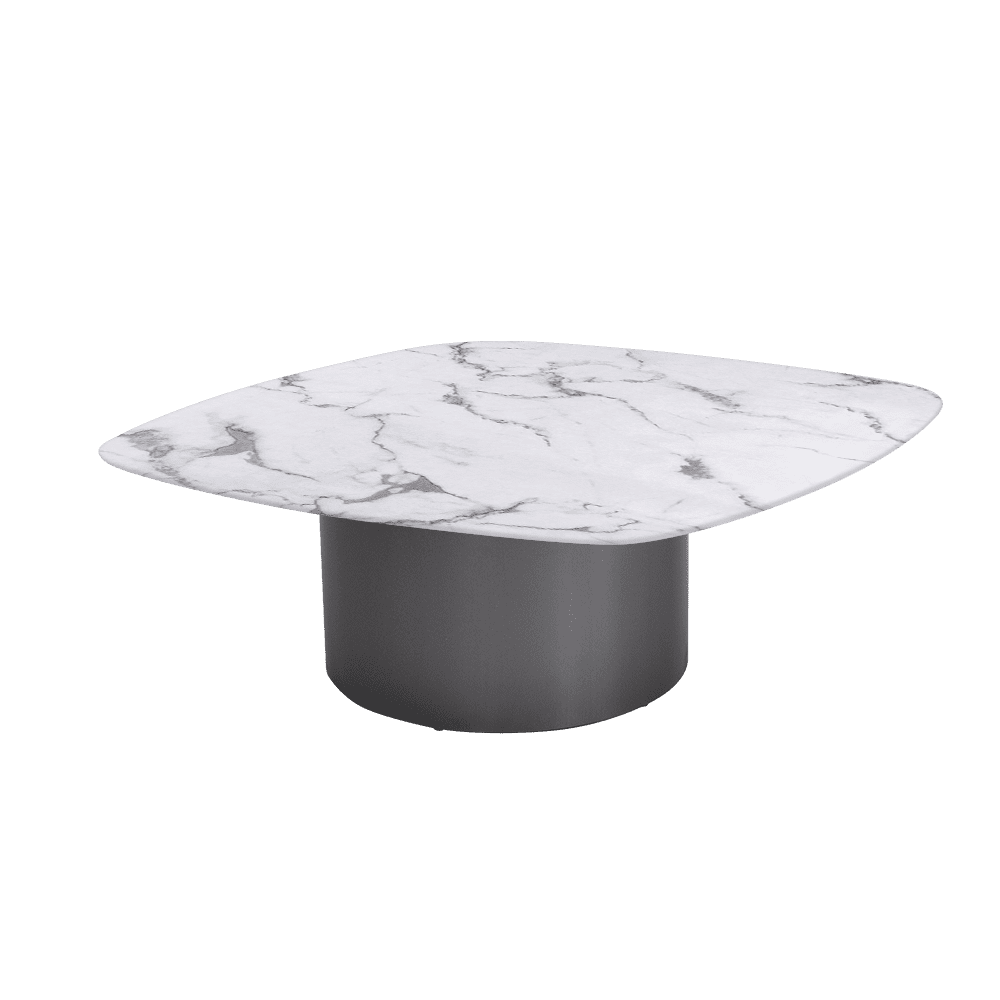 YUNA – Mix & Match Marble Coffee Table with Stainless Steel Leg (1000mm x 1000mm)