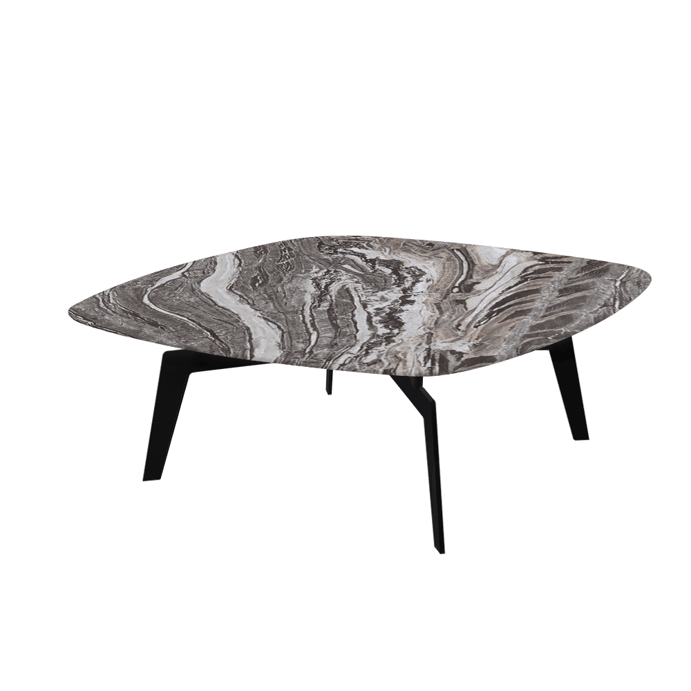 SELENA – Mix & Match Marble Coffee Table with Black Metal Leg