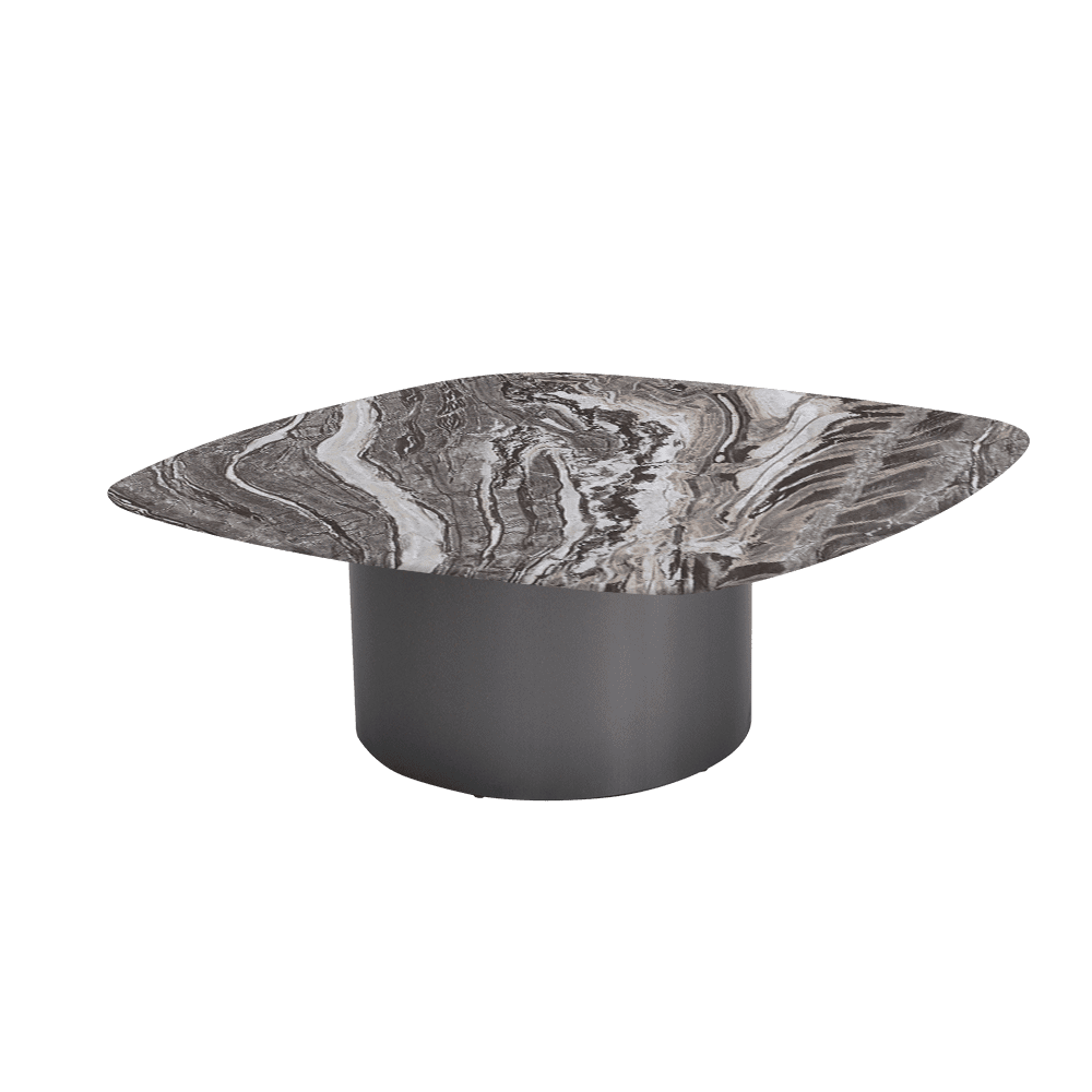 YUNA – Mix & Match Marble Coffee Table with Stainless Steel Leg (1000mm x 1000mm)