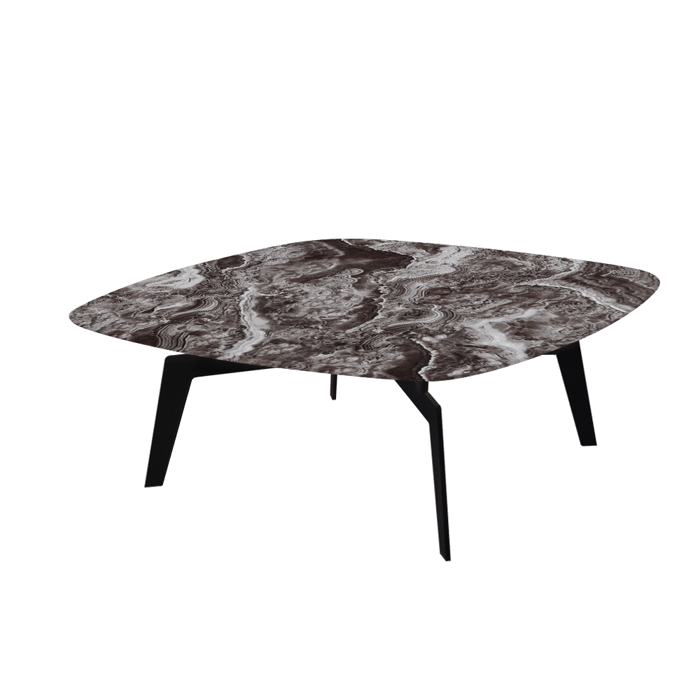 SELENA – Mix & Match Marble Coffee Table with Black Metal Leg