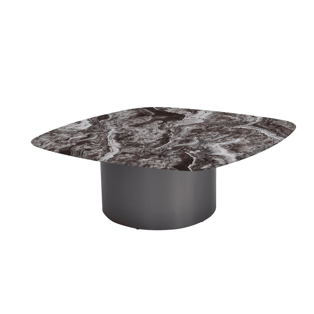 YUNA – Mix & Match Marble Coffee Table with Stainless Steel Leg (1000mm x 1000mm)