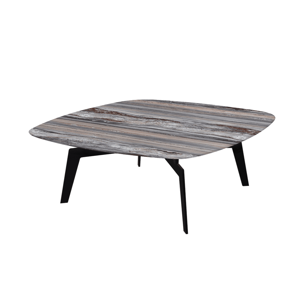 SELENA – Mix & Match Marble Coffee Table with Black Metal Leg