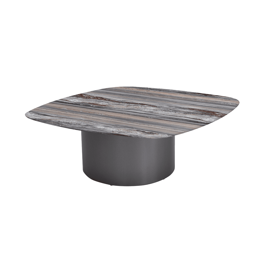 YUNA – Mix & Match Marble Coffee Table with Stainless Steel Leg (1000mm x 1000mm)