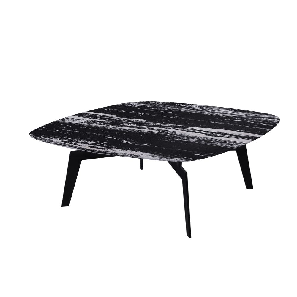 SELENA – Mix & Match Marble Coffee Table with Black Metal Leg