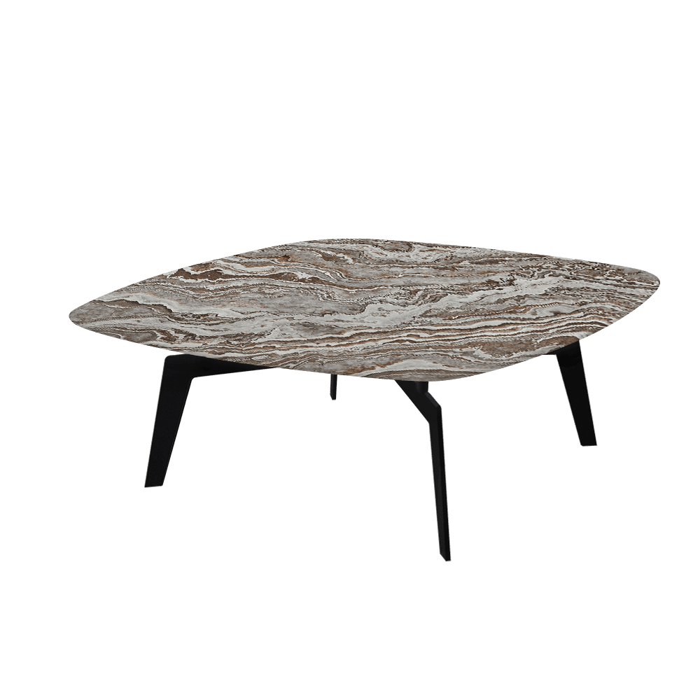 SELENA – Mix & Match Marble Coffee Table with Black Metal Leg